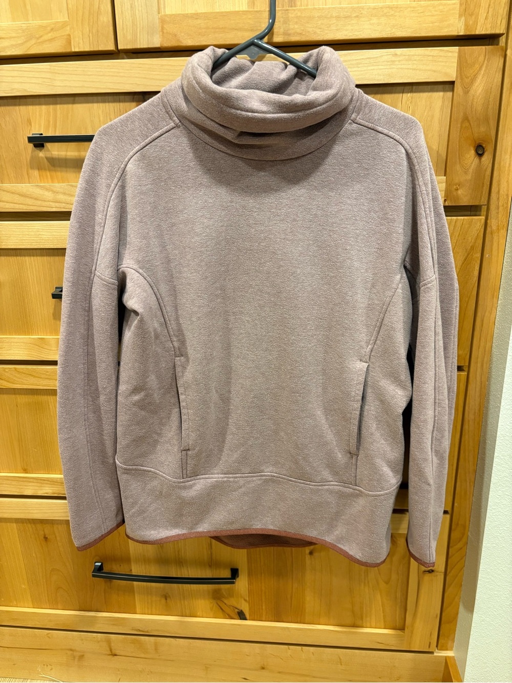 Mountain hardwear Cowl Neck Fleece Sweater - Taupe/dusty rose